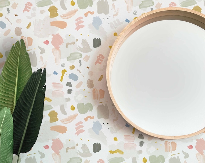 Colourful Nursery Wallpaper, Removable Wallpaper, Multicoloured Peel and stick Wallpaper, Playroom Decor, Eco- Friendly Kids Room Wallpaper