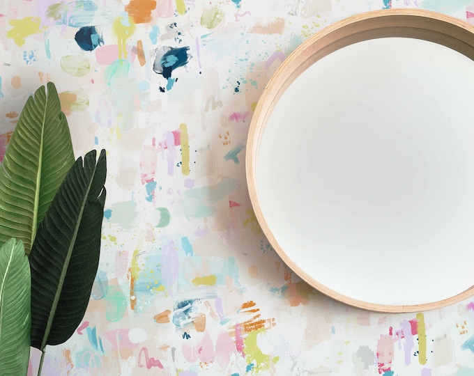 Colourful Paint Strokes Wallpaper, Abstract Wallpaper, Kids Wallpaper, Hand Painted Wallpaper, Removable Wallpaper, Nursery Wallpaper