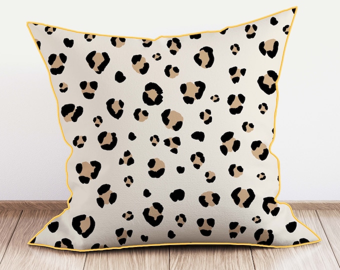 Leopard Print Cushion, Animal Print Cushion, Leopard Print Gift, Teenage Bedroom Decor, Decorative Pillow, Unique Leopard Decor