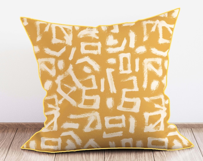 Soft Velvet Cushion, Mustard Cushion, Yellow Ochre Throw Pillow, Accent Pillows, Bright Accent Cushion, Living Room Decor