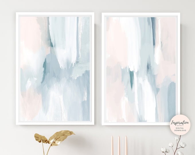 Set of Two Prints, Printable Art, Calming Wall Art, Modern Art, Digital Prints, Neutral Wall Art, Nursery Decor, Living Room Art