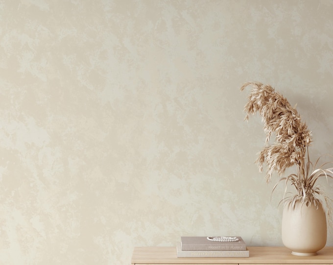 Beige Texture Effect Wallpaper, Peel and Stick Removable Wallpaper, Neutral Patina Wallpaper, Elegant Wallpaper, Living Room Decor